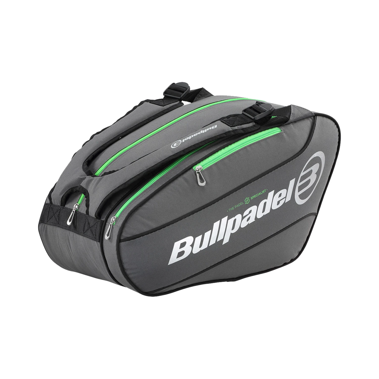 BULLPADEL TOUR Padel Racket Bag - Grey, Green 3 BULLPADEL TOUR Padel Racket Bag - Grey, Green