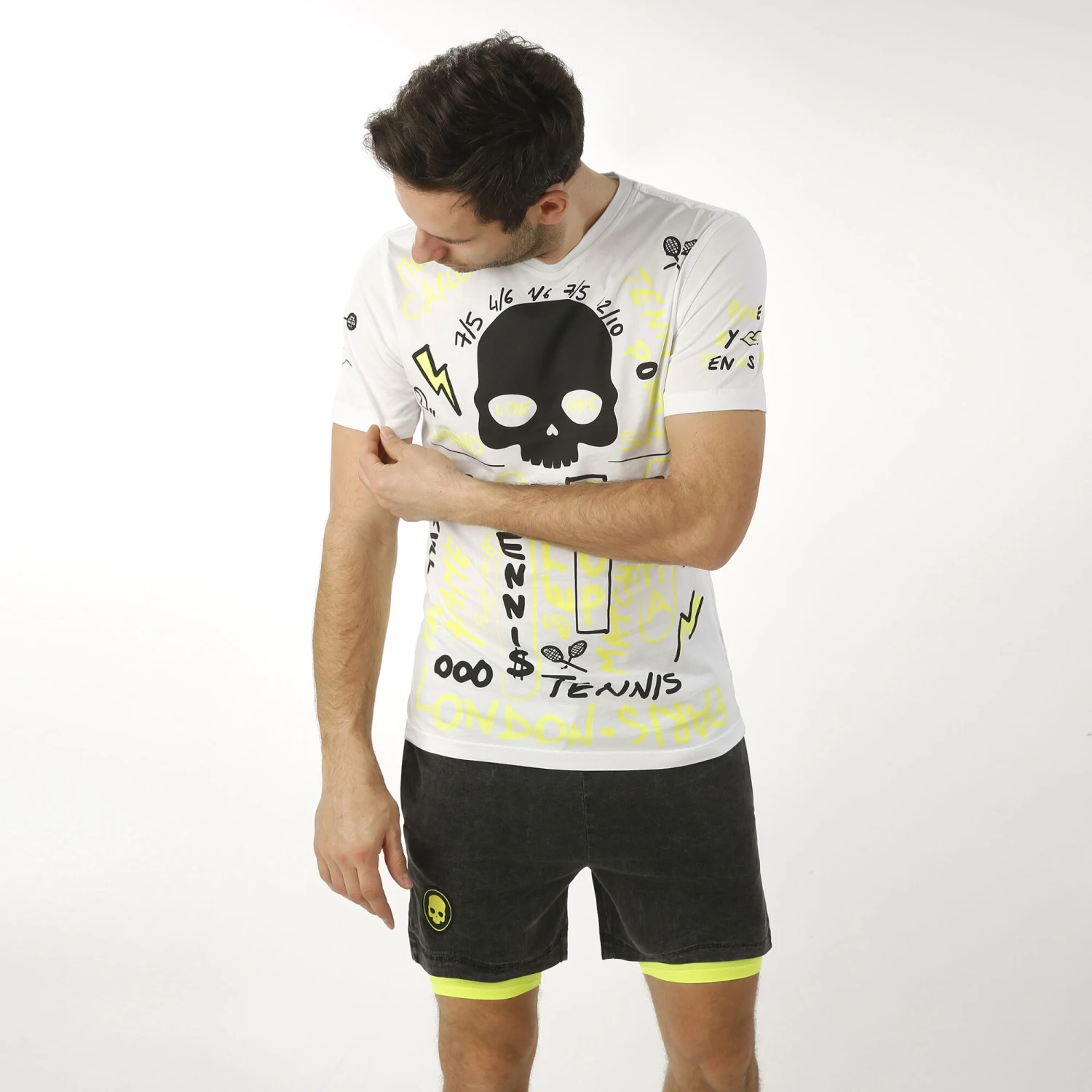 Hydrogen Printed Second Skin Tight Men - Neon Yellow, Black 4 Hydrogen Printed Second Skin Tight Men - Neon Yellow, Black - Image 2