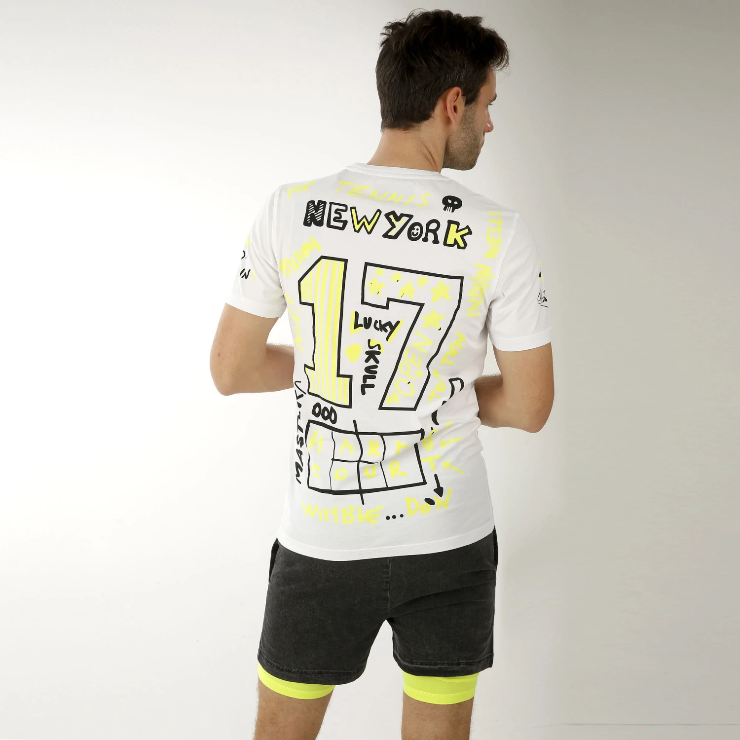Hydrogen Printed Second Skin Tight Men - Neon Yellow, Black 5 Hydrogen Printed Second Skin Tight Men - Neon Yellow, Black - Image 3