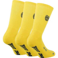 BIDI BADU Matayo Crew Tech Sports Socks 3 Pack Men - Yellow, Black -Padel Pro Shop 00988000 0 2