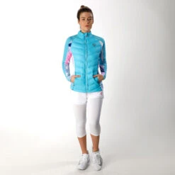 BIDI BADU Dania Tech Down Training Jacket Women - Turquoise, White -Padel Pro Shop 01092000 10