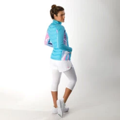 BIDI BADU Dania Tech Down Training Jacket Women - Turquoise, White -Padel Pro Shop 01092000 12