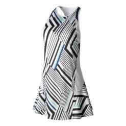 Lotto Top Ten II PL Printed Dress Women - White, Dark Blue