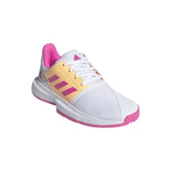 ADIDAS CourtJam Xj All Court Shoe Kids - White, Pink -Padel Pro Shop 05033000 000 1