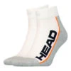 Head Stripe Quarter Sports Socks 2 Pack - White, Lightgrey -Padel Pro Shop 06698000 000