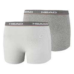 Head Basic Boxer Shorts 2 Pack Men - Grey, White -Padel Pro Shop 07991000 0 2