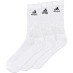 ADIDAS 3 Stripes Performance Crew HC Sports Socks 3 Pack - White, Black -Padel Pro Shop 08911000 40