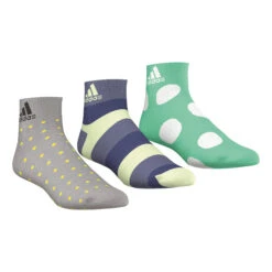 ADIDAS Performance Ankle Thin Graphic Pack Tennis Socks 3 Pack Kids - Grey, Green
