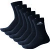 ADIDAS Performance 3Stripes Crew Half Cushioned Sports Socks 6 Pack - Black, White -Padel Pro Shop 09889000 000