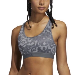 ADIDAS All Over Print Sports Bras Women - Dark Grey, Grey -Padel Pro Shop 14565000 10