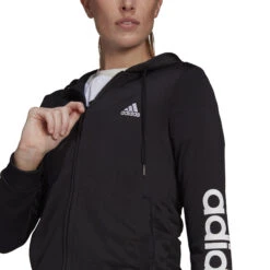 ADIDAS Linear French Terry Tracksuit Women - Black, White -Padel Pro Shop 15533000 14