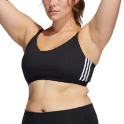 ADIDAS AM 3-Stripes Plus Sports Bras Women - Black -Padel Pro Shop 16163000 10