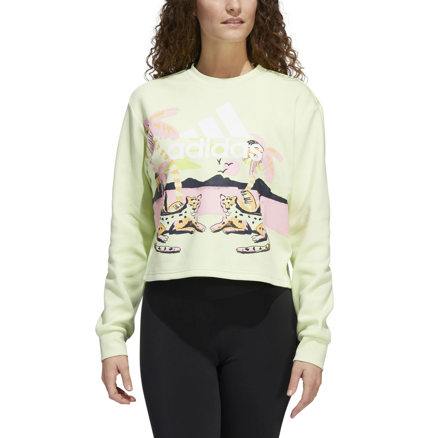 ADIDAS FARM Graphic Cropped Crew Neck Sweatshirt Women - Green, Multicoloured 4 ADIDAS FARM Graphic Cropped Crew Neck Sweatshirt Women - Green, Multicoloured - Image 2