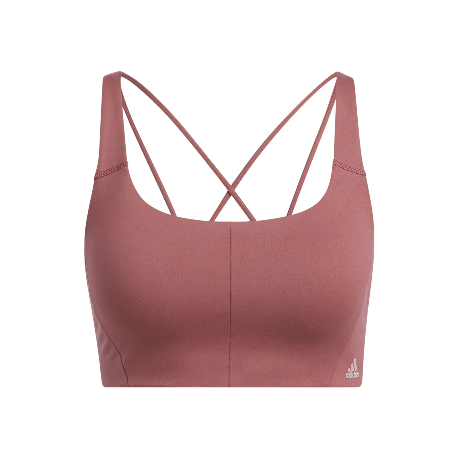 ADIDAS Velcro Studio Mid Stripes Sports Bras Women - Red 3 ADIDAS Velcro Studio Mid Stripes Sports Bras Women - Red