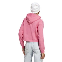ADIDAS Essentials 3-Stripes French Terry Crop Hoody Women - Pink, White -Padel Pro Shop 17769000 14
