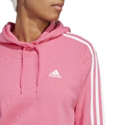 ADIDAS Essentials 3-Stripes French Terry Crop Hoody Women - Pink, White -Padel Pro Shop 17769000 16