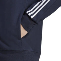 ADIDAS Essentials French Terry 3-Stripes Full-Zip Hoodie Men - Dark Blue, White -Padel Pro Shop 17880000 17