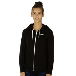 Nike Club Swoosh Full-Zip Training Jacket Women - Black, White -Padel Pro Shop 43120000 0 3