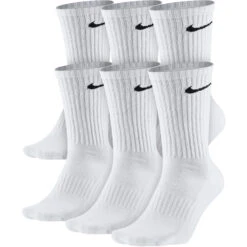 Nike Performance Cushioned Crew Sports Socks 6 Pack - White, Black