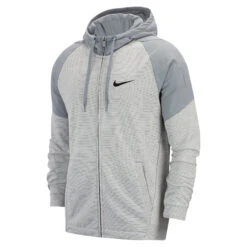 Nike Dri-Fit Fleece Full-Zip Training Jacket Men - Lightgrey, Grey -Padel Pro Shop 49655000 000