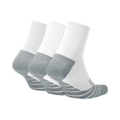 Nike Dry Cushion Quarter Sports Socks 3 Pack - White, Grey -Padel Pro Shop 51723000 0 2