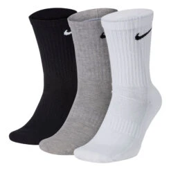 Nike Everyday Cushion Crew Training Sports Socks 3 Pack - White, Black -Padel Pro Shop 51726000 0 1