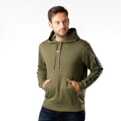 Nike Sportswear Repeat Fleece Hoody Men - Olive, White -Padel Pro Shop 54081000 10